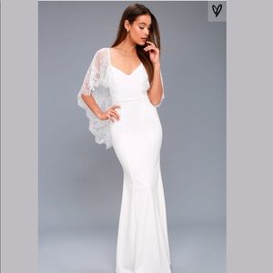 Lulus Amelie white Lace Maxi Dress!